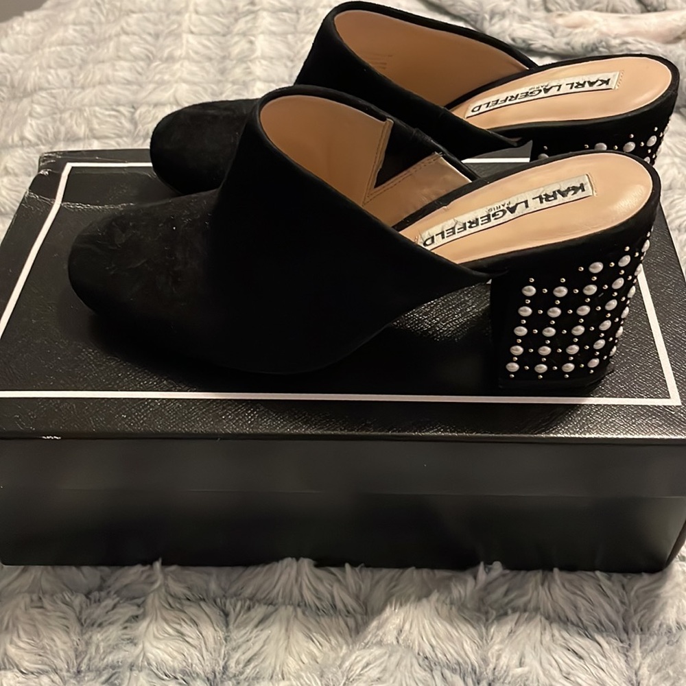 Karl Lagerfeld studded mules